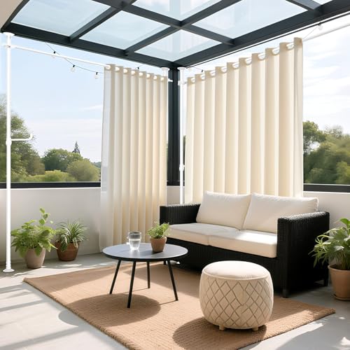 Seamless Room Divider Curtain Rod - No Drilling Space Partition Adjustable Privacy Separator, 4-10ft(H) 28-161inch(W) Adjustable, Heavy Duty Freestanding Tension Curtain Stand, White SIBRAD