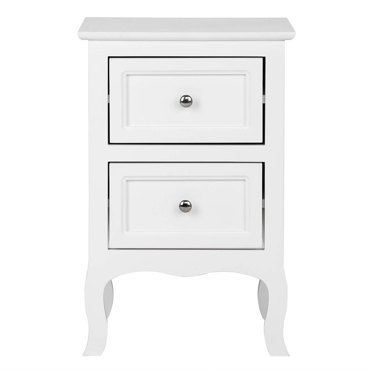 Bonnlo White Nightstand with 2 Drawers, Night Stands for Bedrooms, Small Bed Side Table/White Night Stand with Drawers for Small Spaces, College Dorm, Kids’ Room, Living Room, French, 16W x 12D x 24H Bonnlo