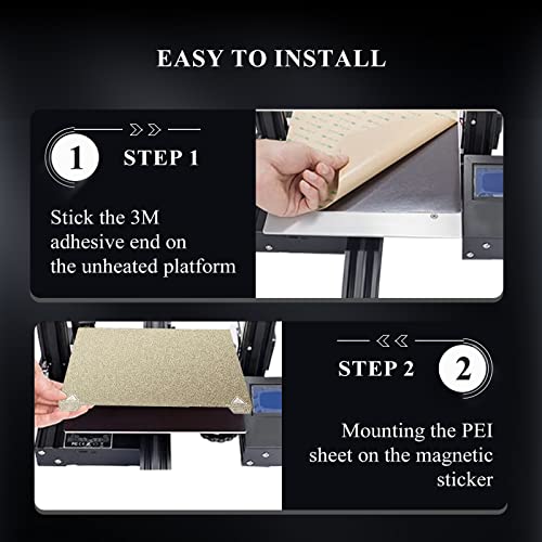 Double-Sided Textured PEI Sheet 3D Printer Bed 235mm*235mm and Magnetic Sticker with Adhesive for Creality Ender 3/Ender 3 Pro/Ender 3 V2/Ender 3 S1-Pro/Ender 5-Pro/Ender 3 V3 KE/SE UNIDO