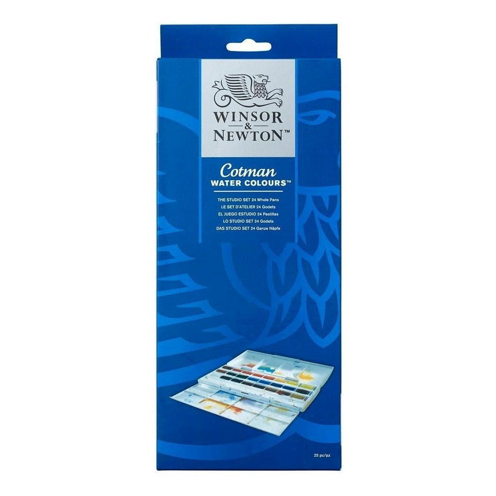 Winsor & Newton Cotman Watercolor Paint Set, Studio Set, 24 Whole Pans Winsor & Newton
