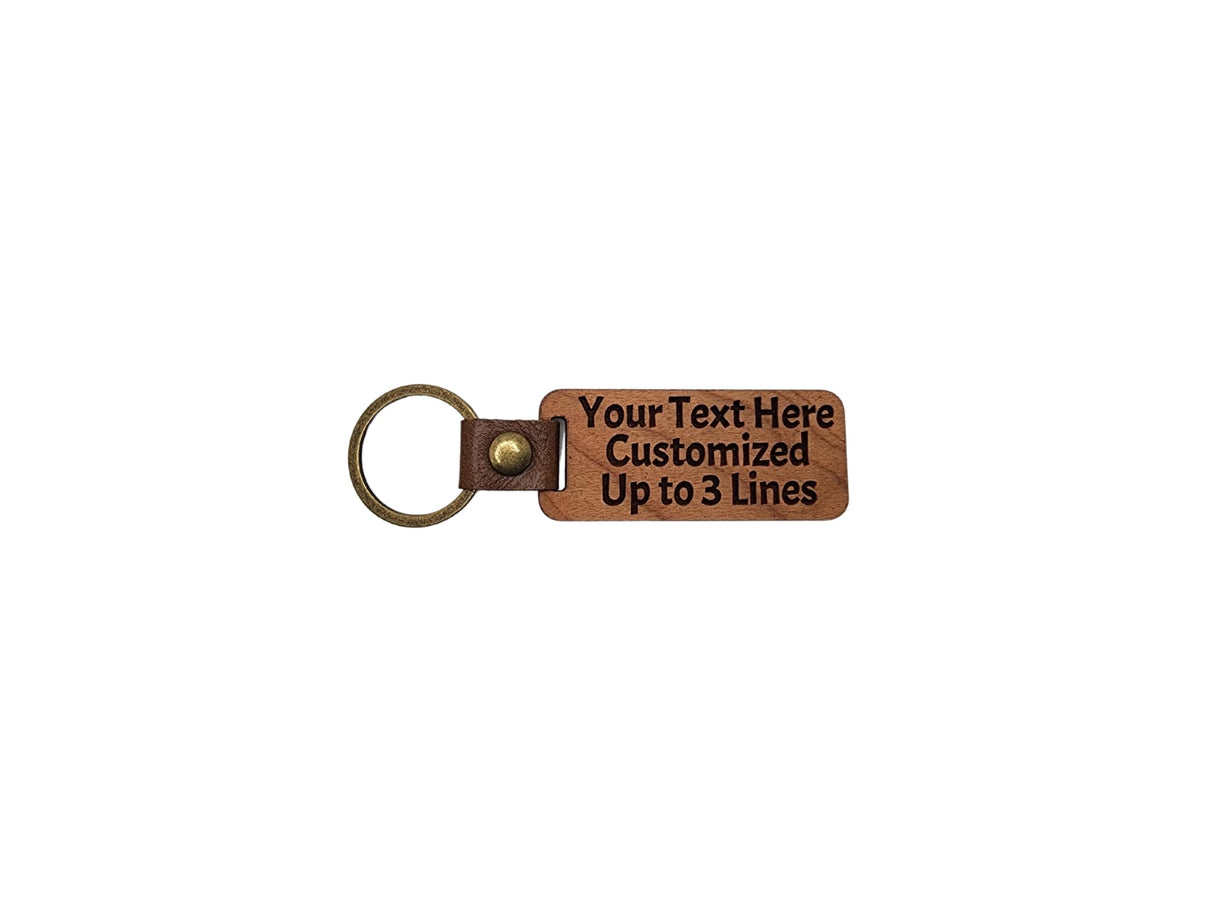 Custom Engraved Wooden Keychain, Personalized Wood Keychain, Custom Name and/or Text Keyring, Customized Gift, Key Tag, Bag Tag, Stocking Stuffer, Generic