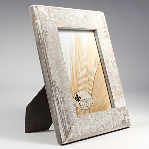 Lawrence Frames 5x7 Distressed Gray Wood with White Wash Picture Frame Lawrence Frames