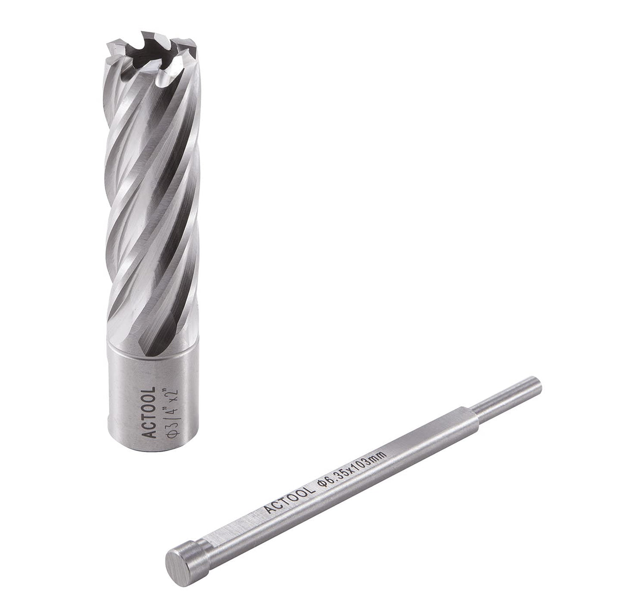 ACTOOL 3/4" Diameter × 2" Depth of Cut HSS ANNULAR Cutter with 3/4'' Weldon Shank ACTOOL