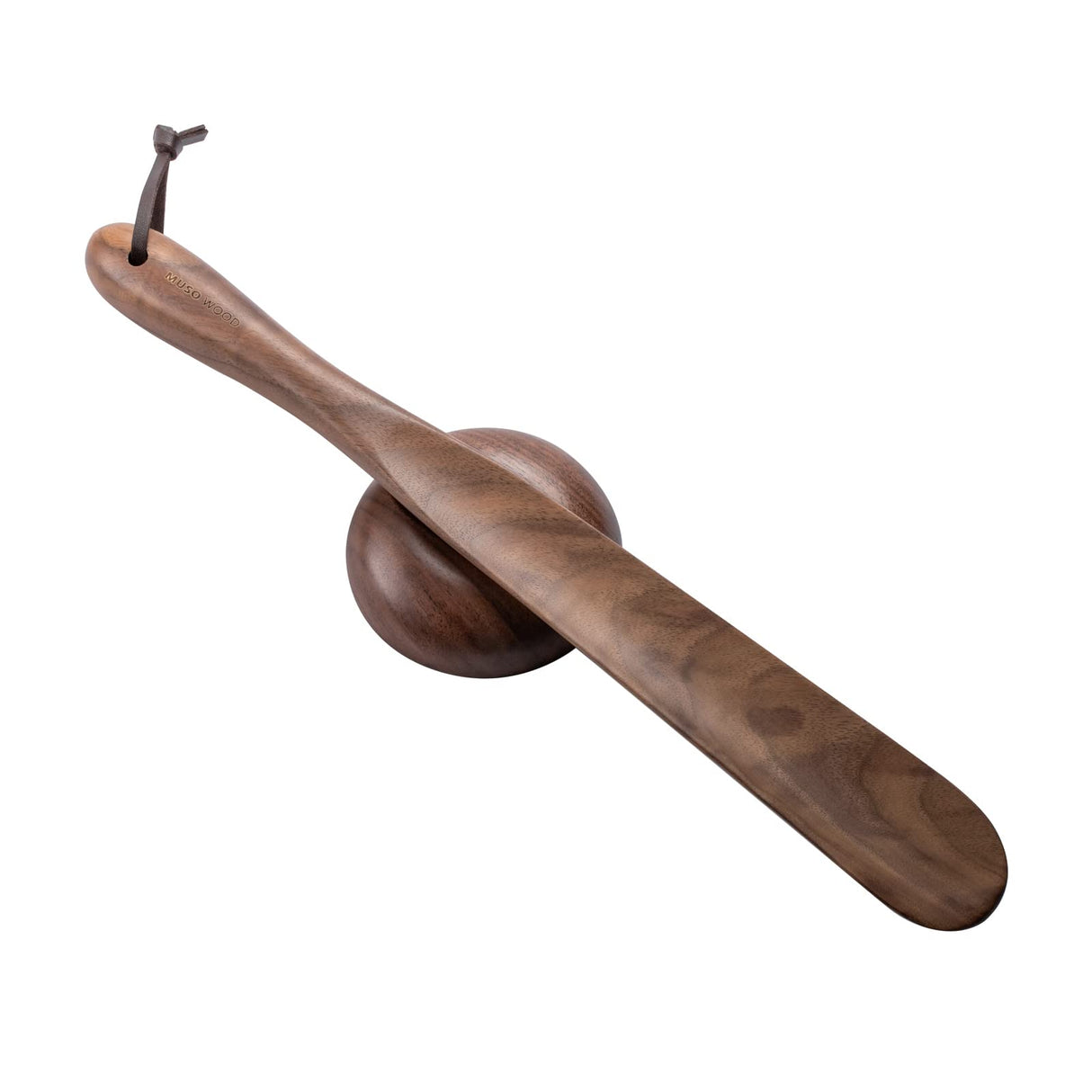 muso wood Shoe Horn 15" Long Handle for Seniors, Wooden Shoehorn for Men Women Kids Elderly Pregnancy - Hang Easily (Walnut) muso wood