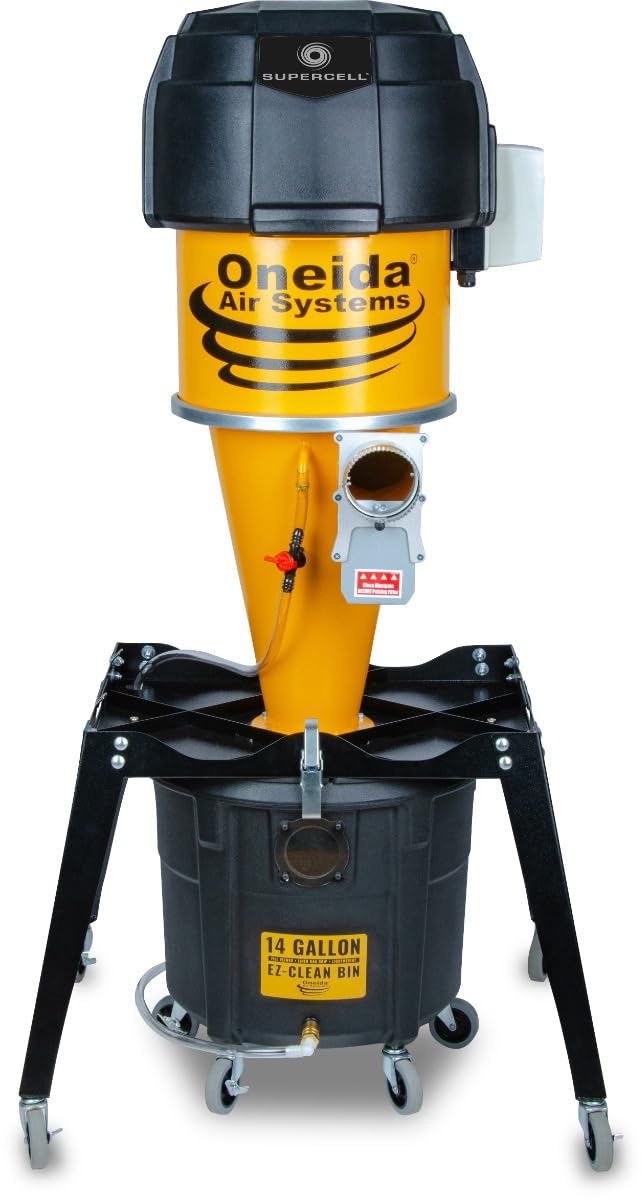 Oneida Air Systems Supercell High-Pressure Portable Freestanding HEPA-GFM Dust Collector (14-Gallon) Oneida Air Systems