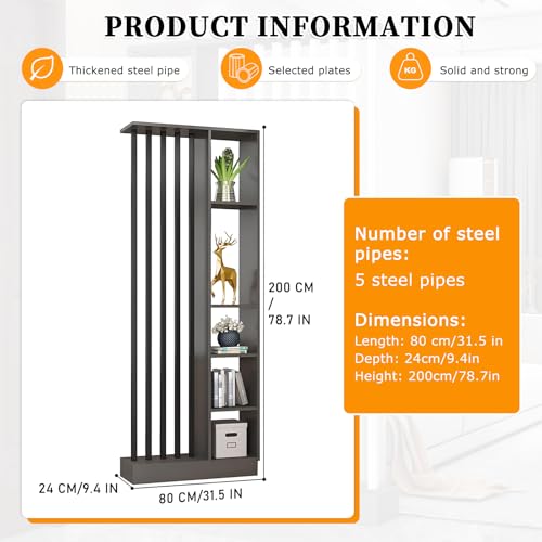 Modern Room Divider with Shelves,Wall Room Divider Screen with Storage Cabinet, Wall Divider for Room Separation, for Home Office Decorative HSHBDDM