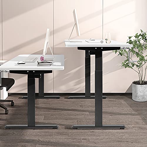 Tangkula Hand Crank Stand Up Desk Frame, Manual Height Adjustable Standing Workstation with Foldable Crank Handle, Cable Management Tray, Headphone Hook, Ergonomic Sit Stand Desk Frame for Home Office Tangkula