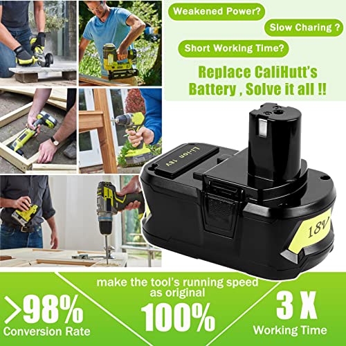 CaliHutt 【Upgrade】 18V 6.0Ah Replacement Battery for Ryobi ONE+ Plus 18V Battery High Capacity 18V Lithium-Ion Battery P102 P104 P105 P106 P108 P107 P109 for Cordless Power Tools… CaliHutt