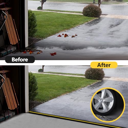 20FT Universal Garage Door Threshold Seal Strip - Garage Door Bottom Weatherproof Rubber Seal Strip DIY Weather Stripping Replacement (Black) by Beaquicy Beaquicy