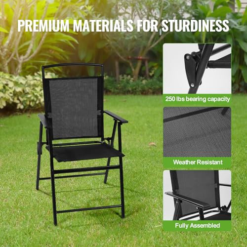 Backyard Expressions 3-Piece Folding Bistro Set – Outdoor Patio Furniture Set with 2 Mesh Chairs & Round Table – Weather-Resistant, Portable & Space-Saving Design for Balcony, Deck, Garden BACKYARD EXPRESSIONS PATIO · HOME · GARDEN