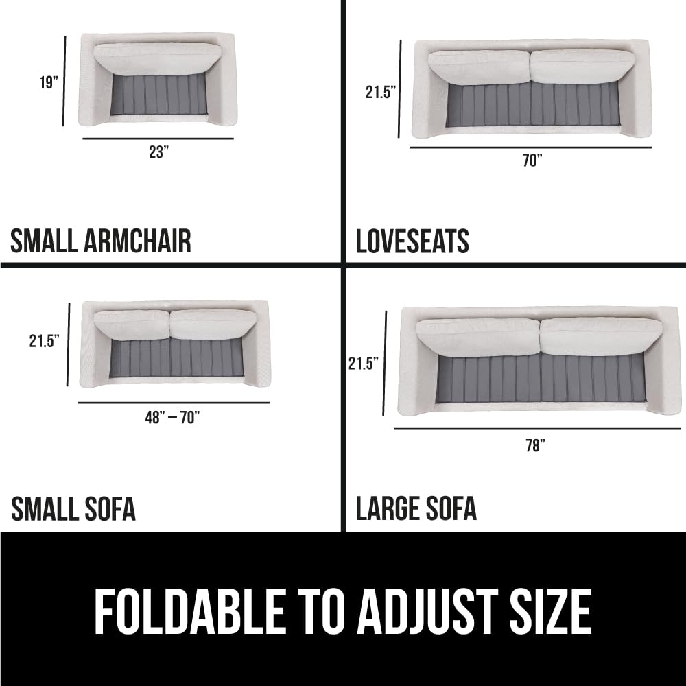 Gorilla Grip Heavy Duty Couch Cushion Support Board to Fix Sagging Sofas, 21.5"x70" Sofa, Thick Plywood Boards Add Strong Seat Supports, Stays in Place, Replacement Stuffing Under Couches, Gray Gorilla Grip