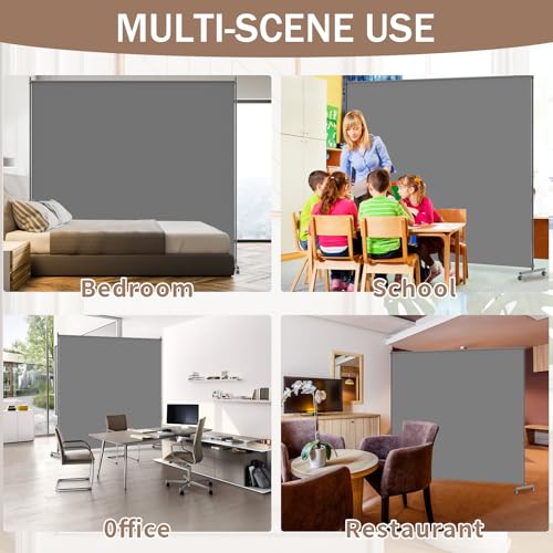 VAMFUTRE Single Panel Room Divider/Privacy Screen with Caster Wheels and Brakes - Stylish and Versatile Partition for Home,Office,School and Restauran (Gray, 6FT*6FT) VAMFUTRE
