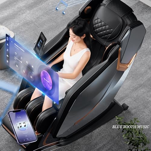 YuanDesign Full Body Massage Chair Recliner with Airbag Speaker LCD Screen Remote Control Voice Control Back/Leg Heat YuanDesign
