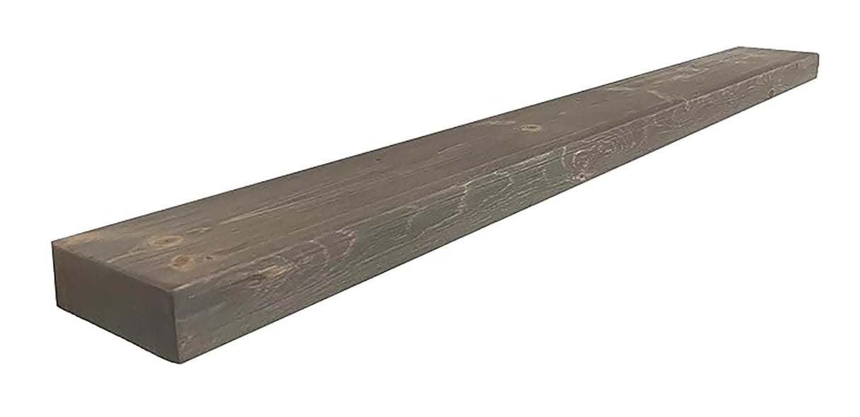Joel's Antiques - 60 Inch Wooden Floating Shelves for Wall - Made of Natural Wood - Long Heavy Duty Rustic Fireplace Mantel & Book Shelf - Perfect for Living Room - Grey, Gray 60x6x2 in joelsantiques