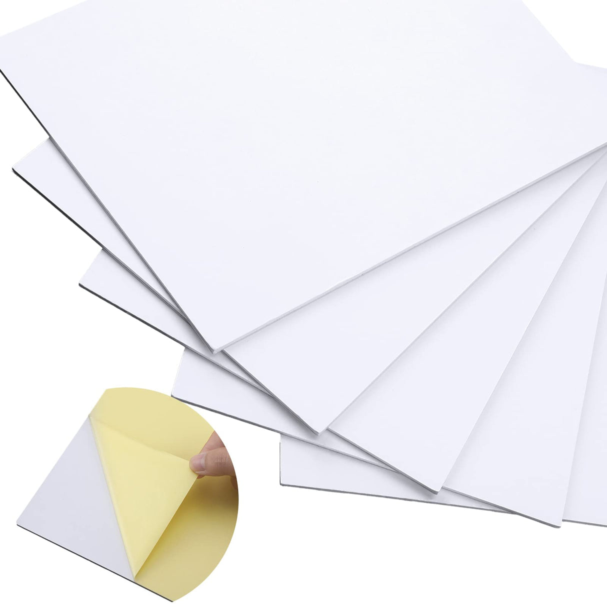 Ctosree 5 Pcs Self Stick Mounting Board, 5 x 7 Inch White Picture Frame Backing Board for Cross Stitch, Embroidery, Photo, Poster, Crafts, Artworks Ctosree