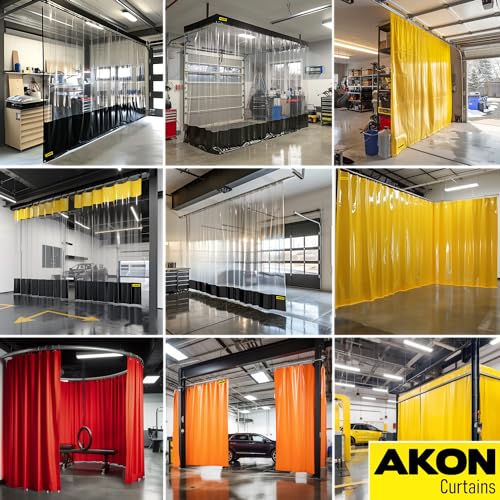 AKON Curtain Track Industrial Divider Curtains | Partition Space Quickly | Curtain Track Included | Quick Rolling and Easy to Clean | Divide Work Areas Quickly Customized Curtains Vinyl AKON Curtain Track