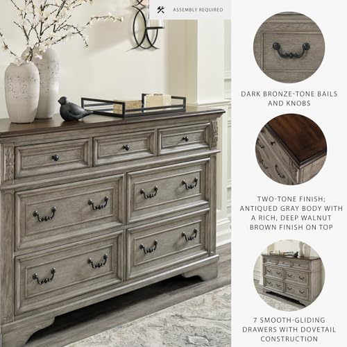 Signature Design by Ashley Londenbay Classic Farmhouse 7 Drawer Dresser, Brown & Gray Signature Design by Ashley