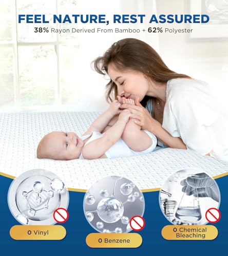 100% Waterproof Queen Mattress Protector Breathable Cooling 3D Air Fabric Mattress Cover Smooth Soft Hypoallergenic Noiseless Bed Cover Machine Washable Vinyl Free, 8-21'' Deep Pocket BOSANE