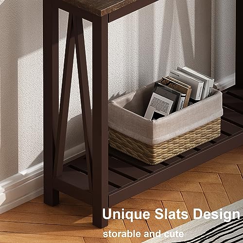ChooChoo Farmhouse Console Table, Rustic Vintage Narrow Sofa Table for Entryway, Living Room, Hallway, 40 Espresso ChooChoo