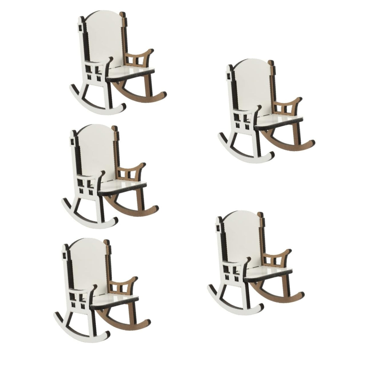 EXCEART 5pcs Office Practice White Embryo DIY Chair Craft Sublimation Craft Sublimation Slate Blanks Table Top Decor Picture Frames Sublimation Decoration Commemorate Table Card Wooden EXCEART