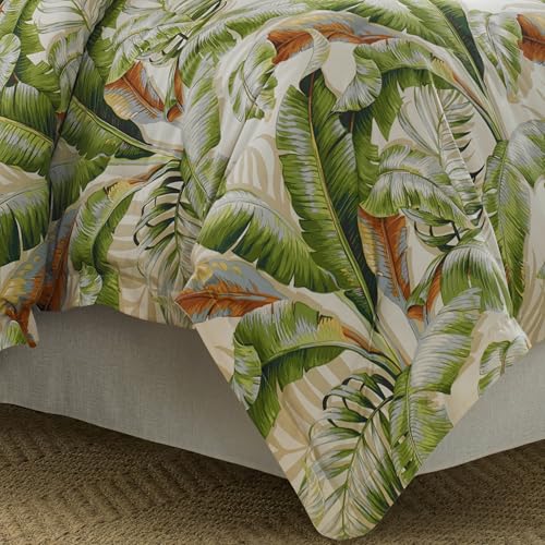 Tommy Bahama - King Comforter Set, Cotton Sateen Bedding with Matching Shams & Bedskirt, Bedding Set for All Seasons (Palmiers Green, King) Tommy Bahama