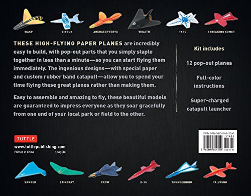 One Minute Paper Airplanes Kit: 12 Pop-Out Planes, Easily Assembled in Under a Minute: Paper Airplane Book with Paper, 12 Projects & Plane Launcher Tuttle Publishing