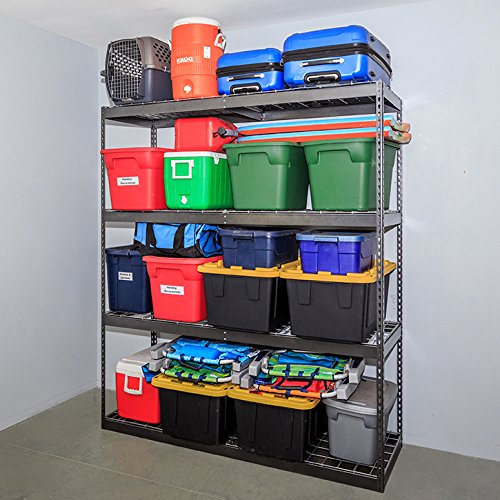 SafeRacks Garage Storage Rack - Hammertone | Steel Shelving Unit | 24" D x 72" W x 84" T SafeRacks
