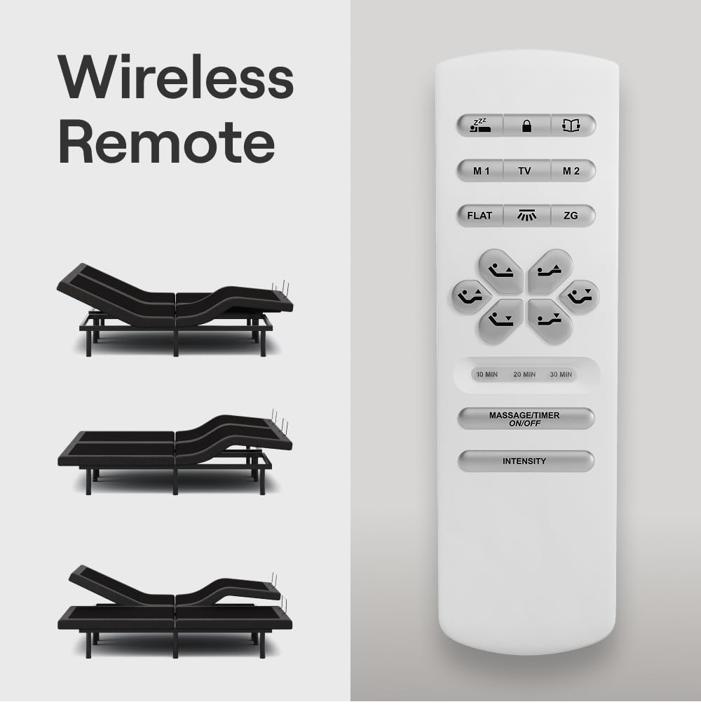 Nectar Premier Adjustable Base - Twin XL - Head & Foot Incline - Wireless Remote with Memory- 3 Massage Settings - 4 USB Ports - Anti-Snore & Zero Gravity - 1 Adjustable Base Nectar