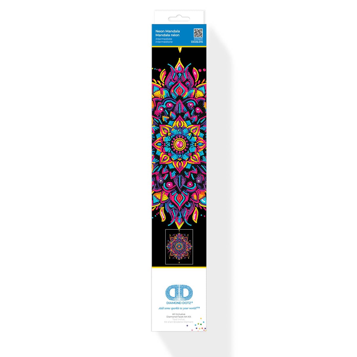 DIAMOND DOTZ Neon Flock Mandala Diamond Painting Kits for Adults - Colorful Diamond Art Kits a Relaxing Creative Craft Kit with Dotz Gems 18x14 DIAMOND DOTZ