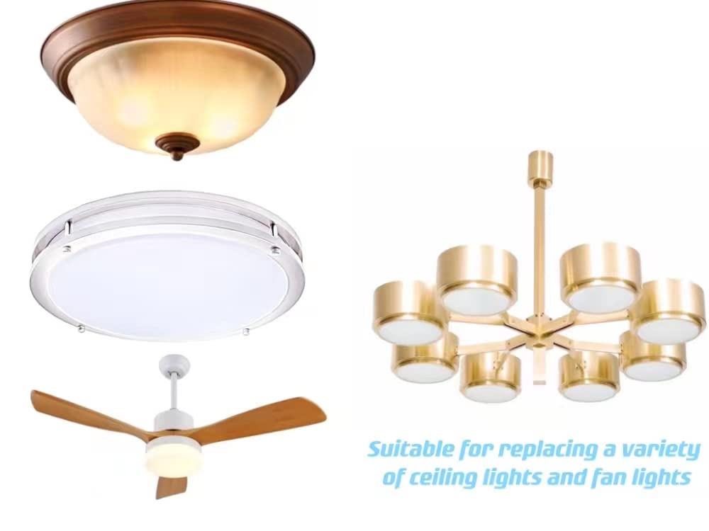 Ledytech 3.93'' LED Retrofit Light Kit for Ceiling Flush Light Ceiling Fan Light Replacement Panel PCB 18W Color Temperature Adjustable 3000K 4500K 6000K 2200LM 120V CRI90 Dimmable Ledytech