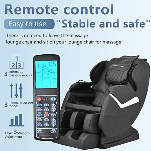 BestMassage Massage Chair Zero Gravity Full Body Electric Shiatsu Massage Chair Recliner with Foot Rollers Built-in Heat Therapy Air Massage System Stretch Vibrating for Home Office(Black) BestMassage