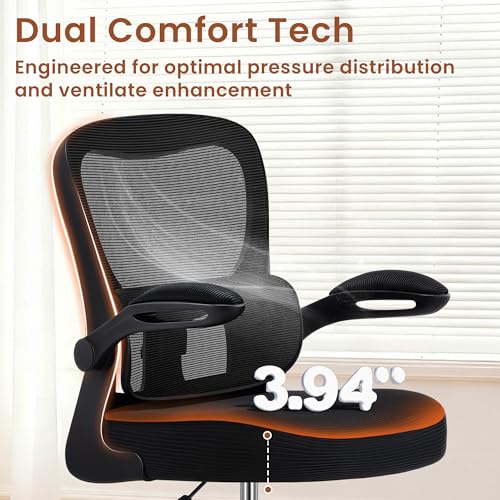AreShark Drafting Office Chair - Ergonomic Tall Office Chair with Adjustable Footrest Ring - Counter Height Adjustable Rolling Standing Desk Chair with Lumbar Support and Flip-up Armrests for Home AreShark