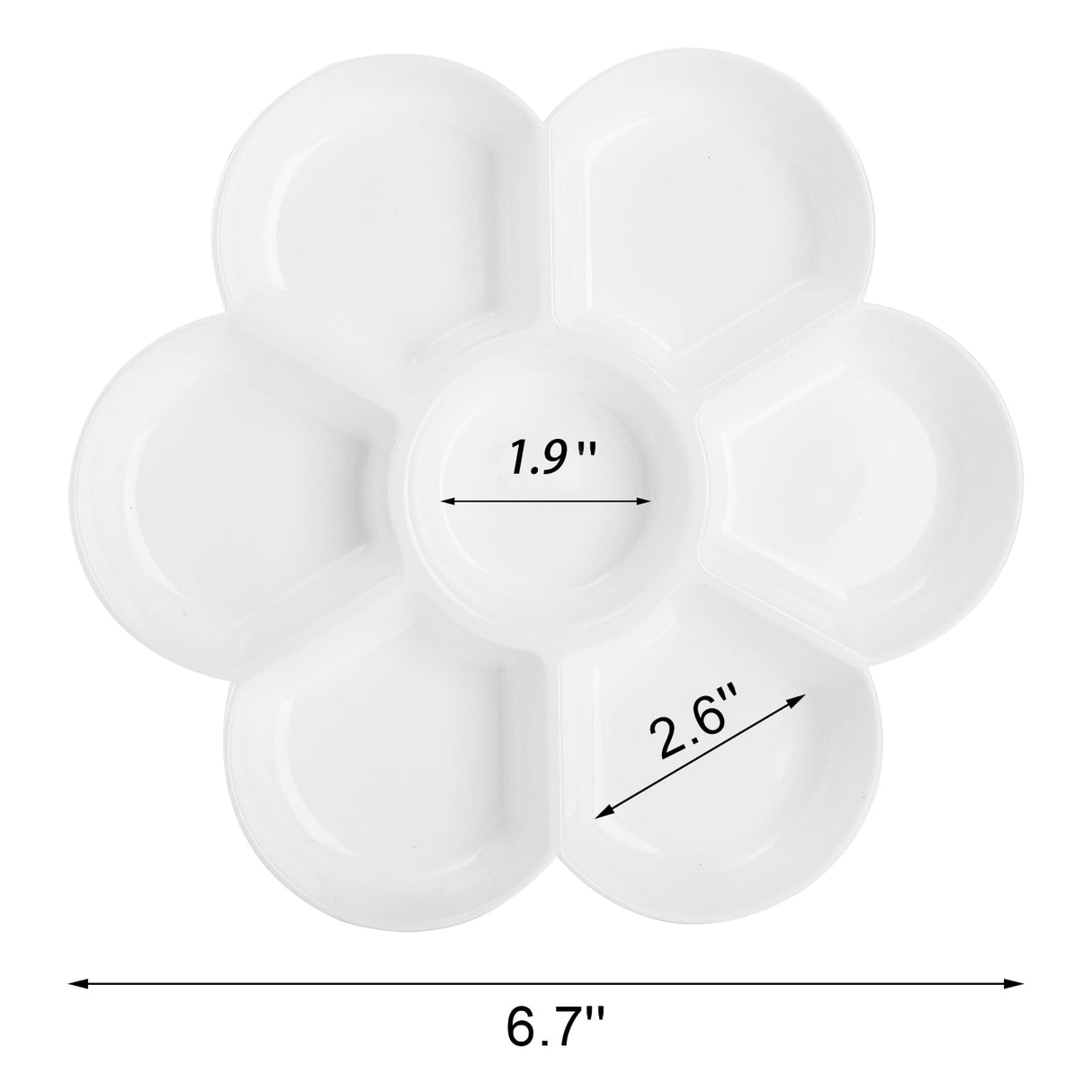 ZENFUN 15 Pack Paint Tray Palettes with 7 Wells, White Plastic Paint Mixing Tray Watercolor Painting Dish for Oil Art, Gouache, Kids Adults Painters, Easy to Clean ZENFUN
