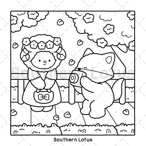 Fuzzy In Love: Coloring Book for Adults and Teens Featuring Little Fuzzy Animals in Love Moments and Cozy Activities, Cute Designs for Relaxation and Chill (Fuzzy Buddies) WoodArtSupply