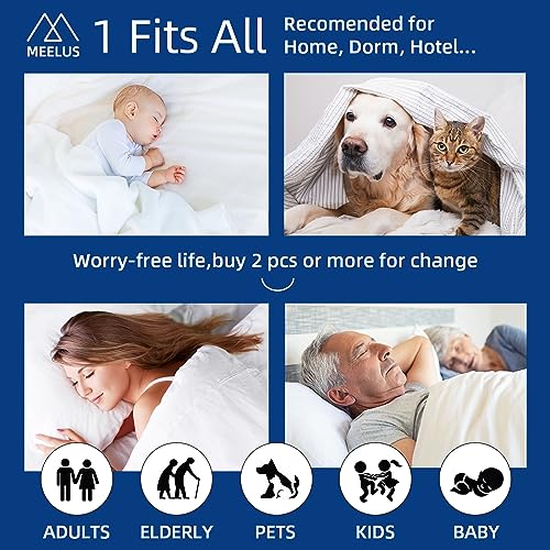 MEELUS Padded Full Mattress Protector, Breathable Waterproof Mattress Pad Cover Fitted Deep Pocket 8"-21", Soft Noiseless Mattress Cover Washable Cooling for Home Hotel Bedroom, White MEELUS