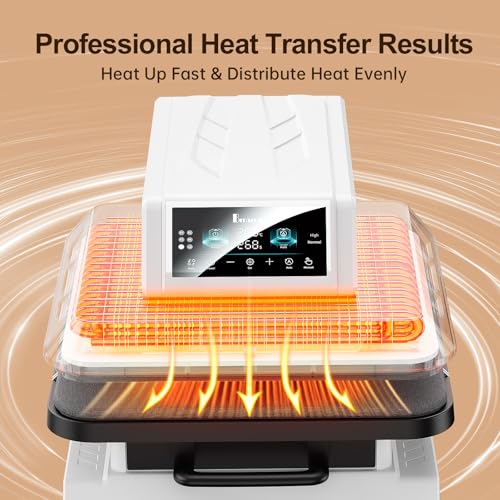 Benazcap Auto Heat Press Machine for T Shirts-Auto-Release 15x15 Heat Press - Rapid Heating, Even Heat Distribution, Ideal for HTV, Sublimation, Heat Transfer Projects Benazcap