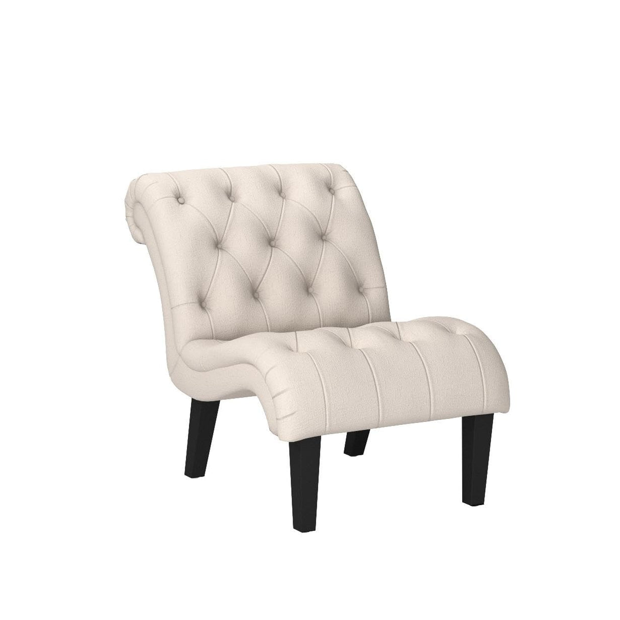 Yongqiang Accent Chair for Bedroom Living Room Chairs Tufted Upholstered Lounge Chair with Wood Legs Linen Fabric Yongqiang