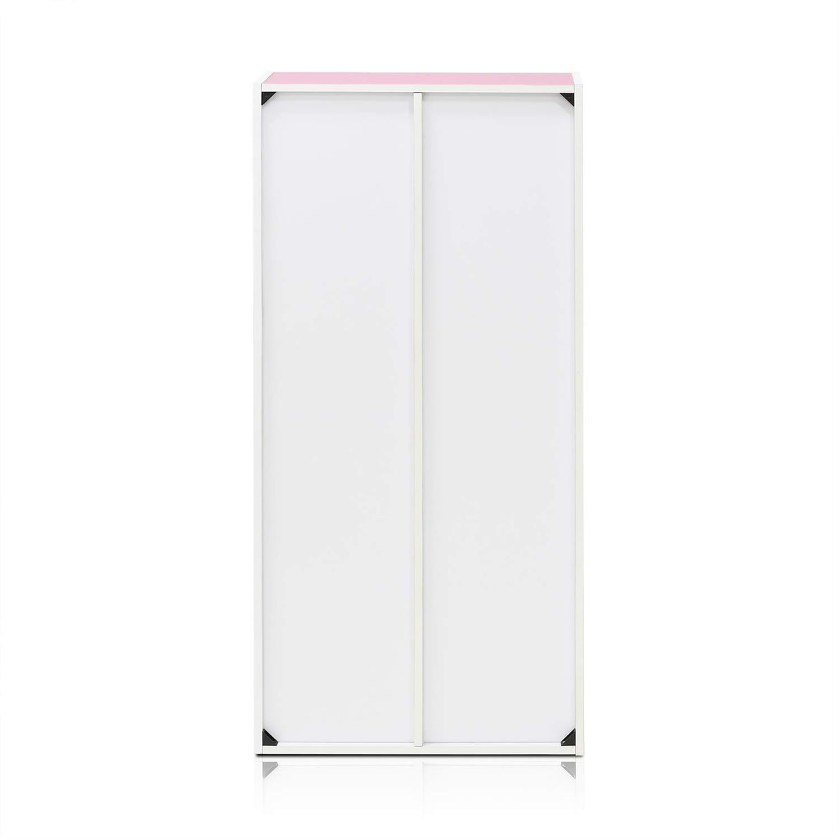 Furinno LUDER Book Shelf, 7-Cube Bookshelf, Bookcase, 9.4 x 19.5 x 41.7, for Living Room, Bedroom, Home Office, White/Pink Furinno