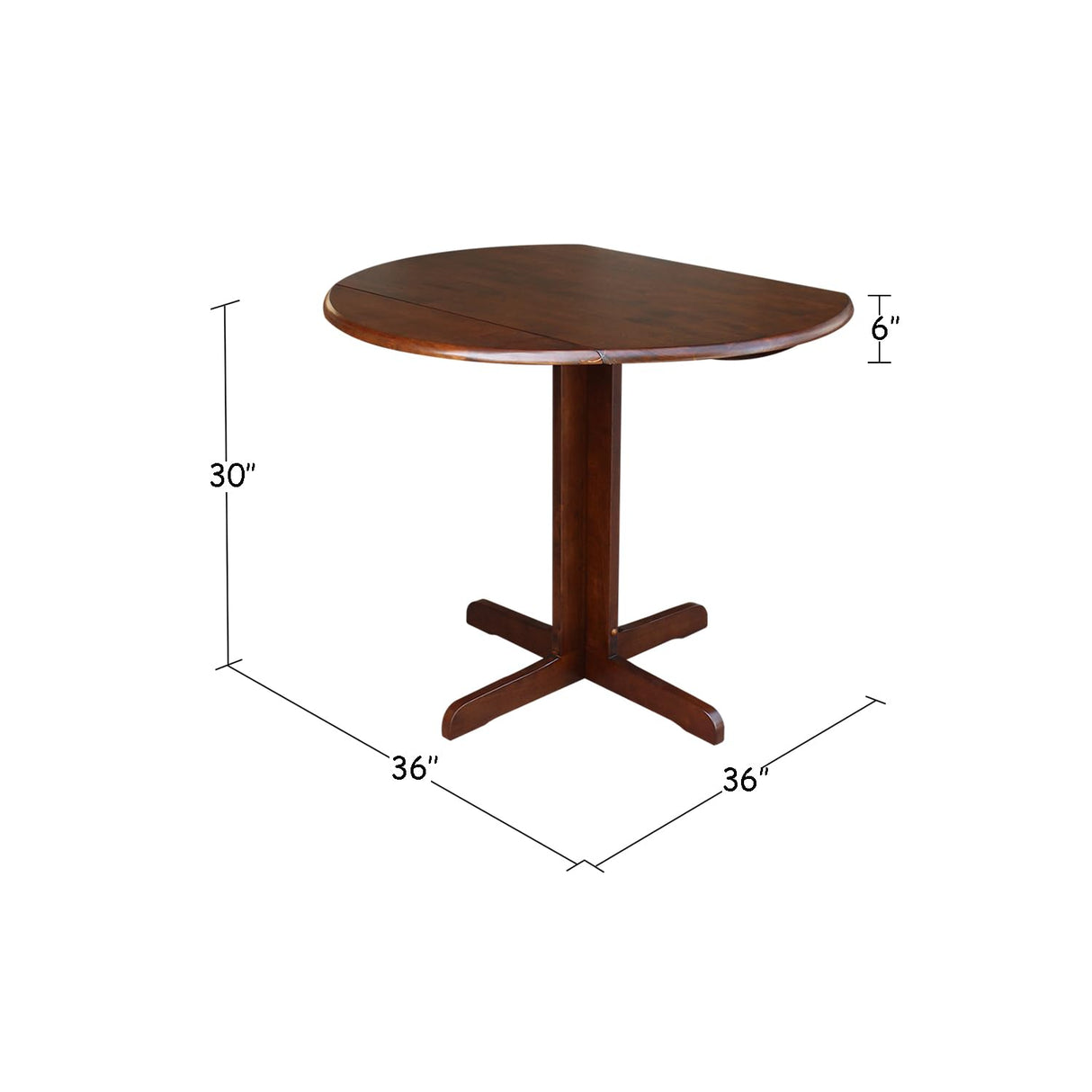 International Concepts Dual Drop Leaf Dining Table, 36-Inch, Espresso IC International Concepts