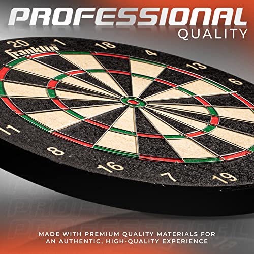 Franklin Sports Bristle Dart Board - Professional Steel Wire Dartboard - Regulation Sized 18" Inch Steel Tip Darts Board - Self Healing Sisal Dartboard for Adults Franklin Sports