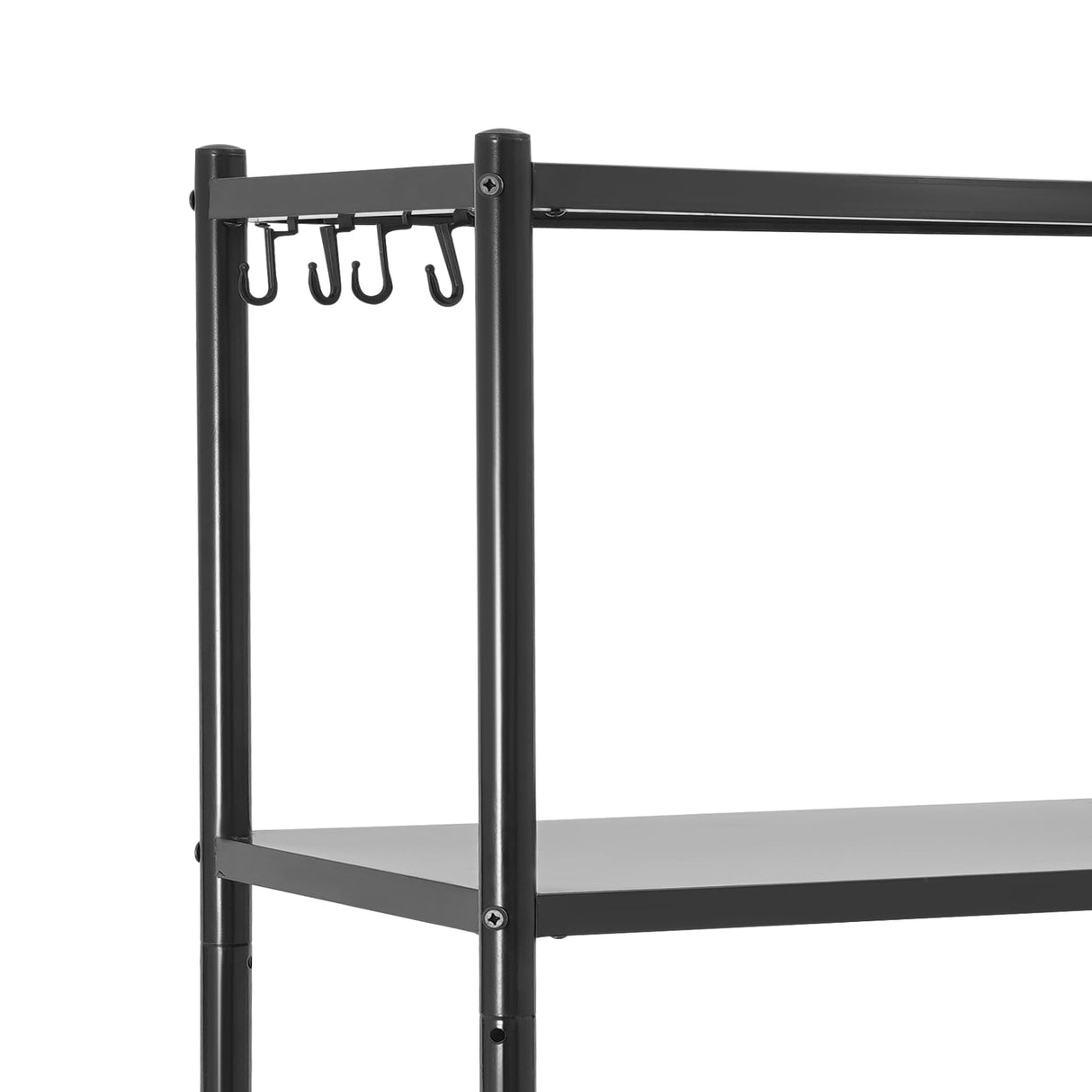 AHULIN 5 Tiers Adjustable Kitchen Storage Rack with Wheels,Freestanding 62In Shelving Storage Rack for Garages, Kitchens, Living Rooms(Black) AHULIN