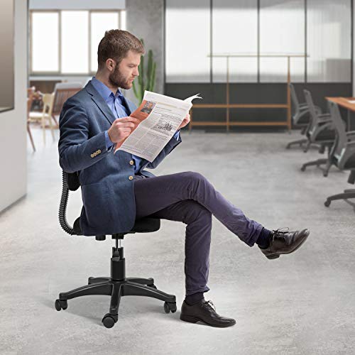 YSSOA Office Ergonomic Mesh Computer Chair with Wheels & Arms, Black, Lumbar Support YSSOA