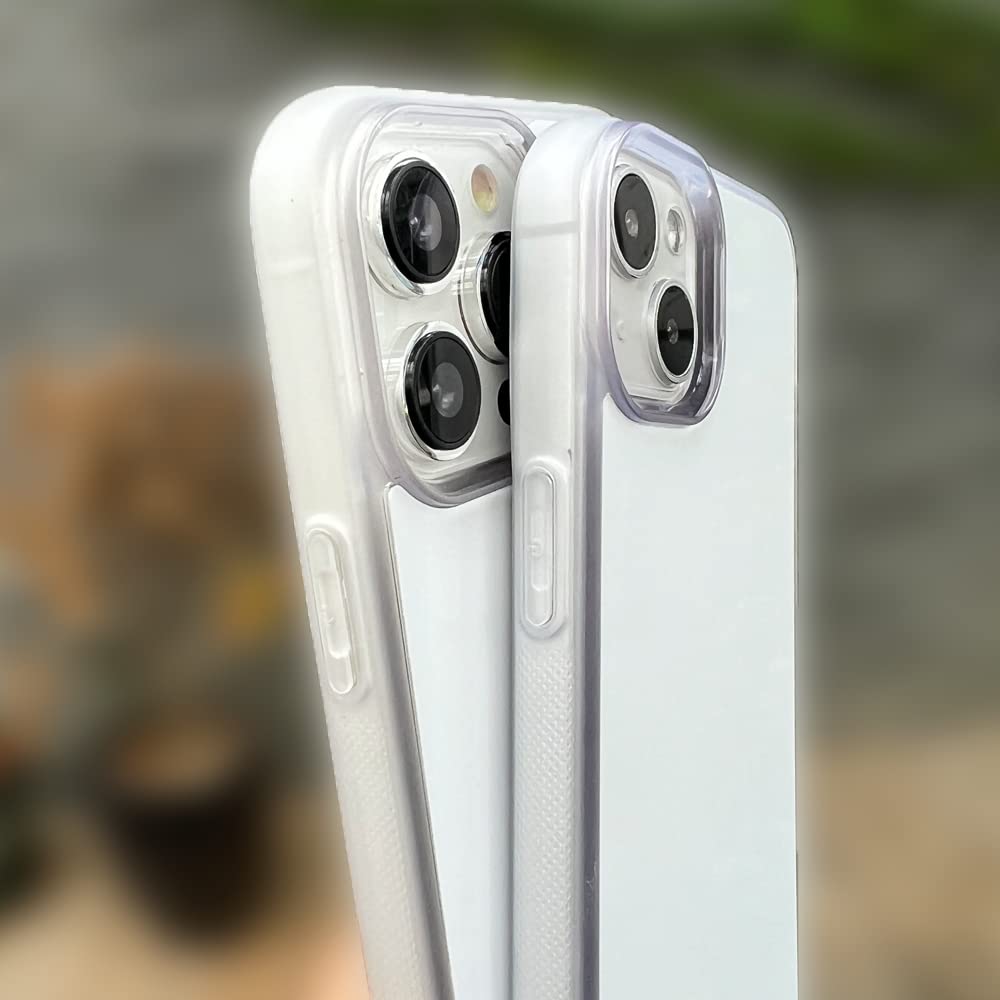 JUSTRY 5 Sets Sublimation Blanks Phone Case Bulk Covers Compatible with iPhone 15 Pro Max, 6.7-Inch, 2 in 1 2D Soft Rubber DIY Customizable Sub Cases +Aluminum Insert Matte,Easy to Sublimate Clear JUSTRY