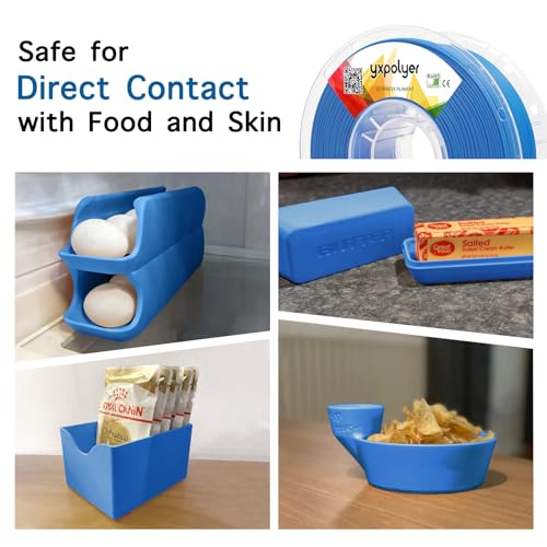 YXPOLYER PLA Plus Filament Food-Grade pla+ PLA Plus 3D Printing Filament 1.75 mm 1kg 2.2lbs with Reusable PC Spool, Modified 3D Printer Filament for Most FDM 3D Printers yxpolyer