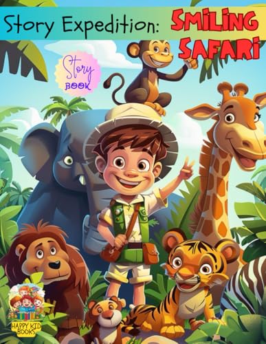 Smiling Safari, Story Expedition: An interactive jungle storybook with animal adventures, values, and coloring activities for kids aged 2 to 6 WoodArtSupply