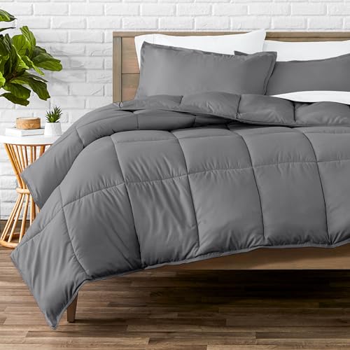 Bare Home Comforter Set - Queen Size - Ultra-Soft - Goose Down Alternative - Premium 1800 Series - All Season Warmth (Queen, Grey) Bare Home