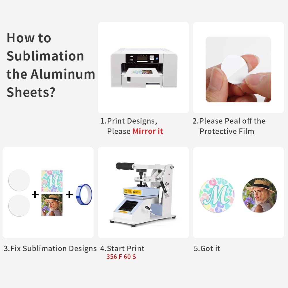 PYD Life 30 Pack Round 1" Sublimation Aluminum Sheets Blanks for Silicone Straw Topper PYD Life