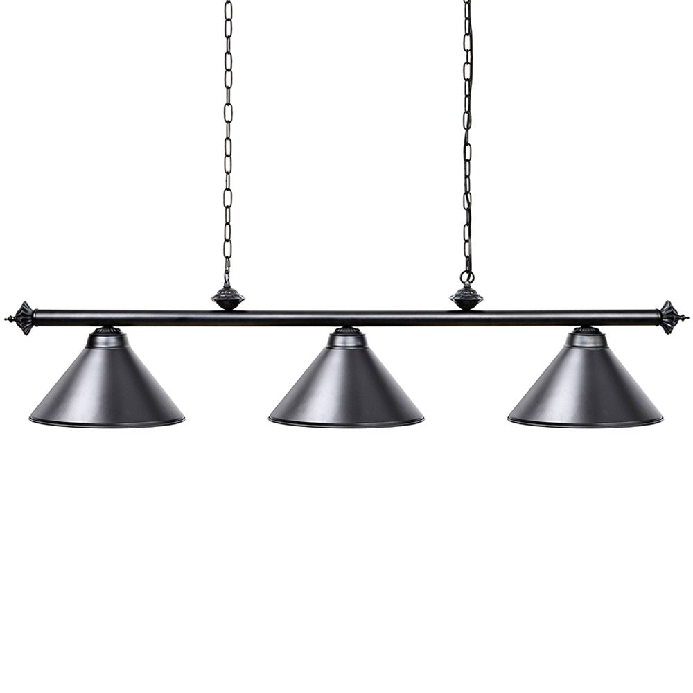 Wellmet 3 Light Pool Table Light, Vintage Retro Kitchen Island Pendant Light with Matte Black Shade, Modern Industrial Chandelier Wellmet