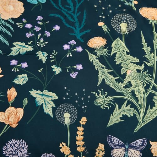 Yiran King Size Comforter Set 7 Pieces, Peacock Blue Botanical Floral Winter Comforter Bedding Set, Bed in a Bag King, Soft Microfiber Complete Bedding Set with Sheets for All Season Yiran