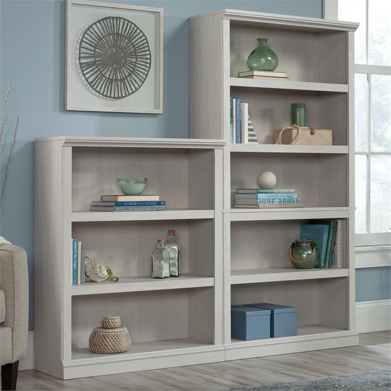 Sauder 5-Shelf Display Bookcase in Glacier Oak Finish Sauder